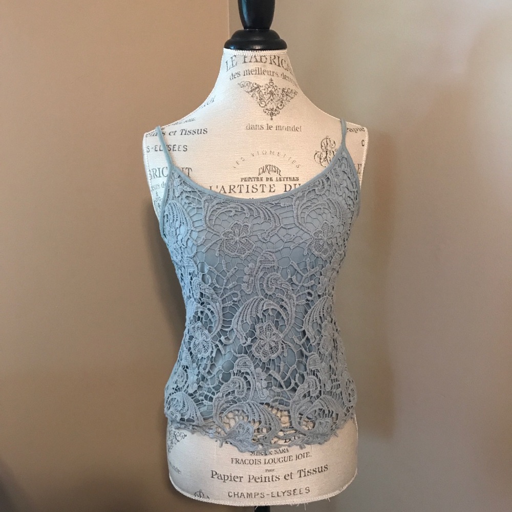 blue lace tank top